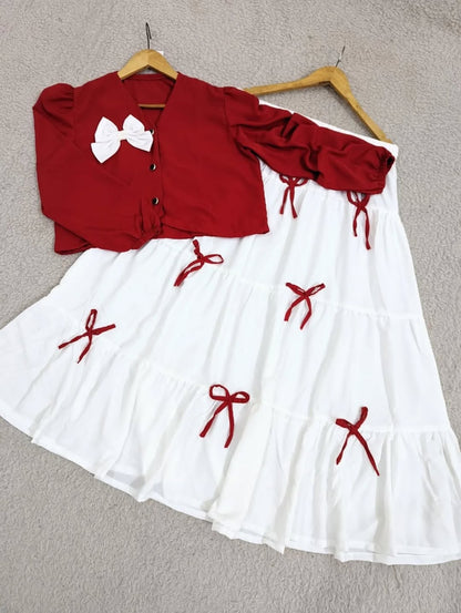 Attractive colors bow skirt