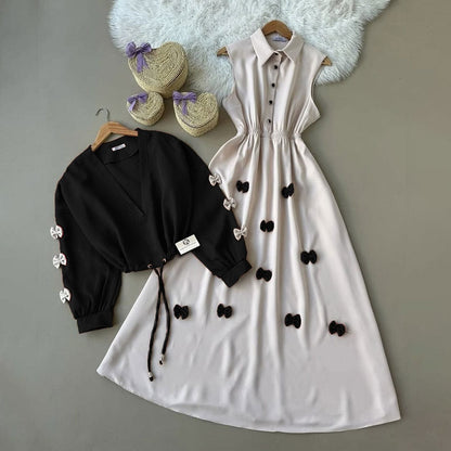 Classic Wine Bow Embellished Maxi 2-Piece